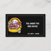 Jaune Cochon Noir Barbecue Carte de visite Porc (Devant)