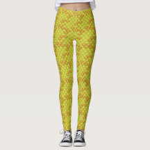 Jaune Coquille de sirène Leggings Style Ariel