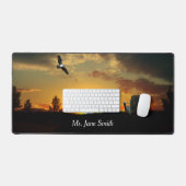 Jaune coucher de soleil Grassy Meadow Desk Mat (Clavier et souris)