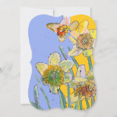Jaune Daffodil Floral 40e anniversaire Invitation (Dos)