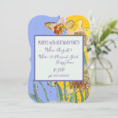 Jaune Daffodil Floral 40e anniversaire Invitation (Debout devant)