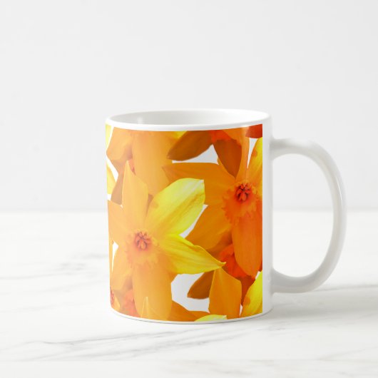 Jaune Daffodiles Floral Classique Mug (Droite)