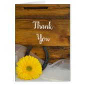 Jaune Daisy Horseshoe Mariage occidental Merci (Devant)
