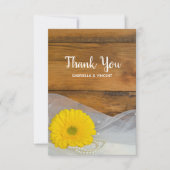 Jaune Daisy Veil Pays Barre Mariage Merci (Devant)