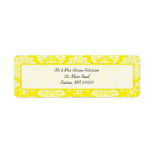 Jaune Damask Étiquettes de adresse personnalisable