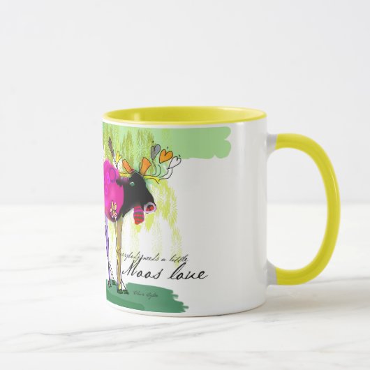 Jaune d'amour de Moos tasse combinée de 11 onces (Droite)