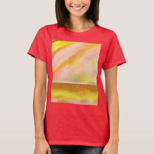 Jaune d'art de lac Sun de T-shirt du Jersey des