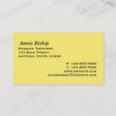 Jaune de carte de visite professionnelle de visite (Dos)