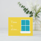 JAUNE de carte postale de nettoyage de vitres (Debout devant)