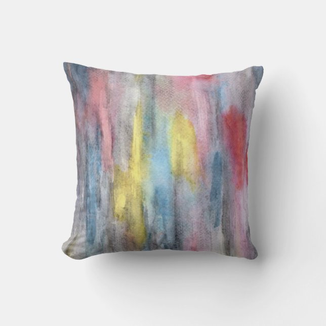 Jaune de coussin d'arc-en-ciel de bois d'ébène (Recto)