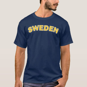 Jaune de la Suède sur le T-shirt bleu