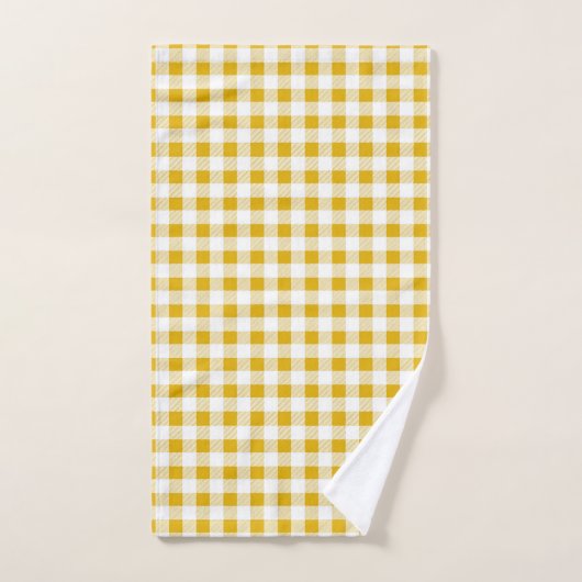 Jaune de moutarde rustique moderne En vichy chèque (Serviette à main)