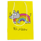 Jaune de sac de cadeau d'arc-en-ciel de rhinocéros (Devant)