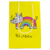 Jaune de sac de cadeau d'arc-en-ciel de rhinocéros (Dos)