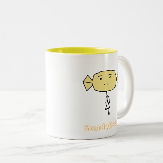 Jaune de tasse de CandyHead hmmm (Devant droit)