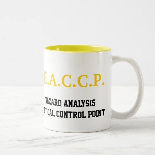 Jaune de TASSE de HACCP (Droit)