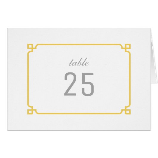 Jaune Déco Chic Numéro de table (Devant horizontal)