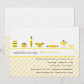 Jaune des invitations | de Fête de la mariée (Devant / Derrière)