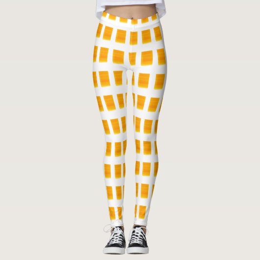 Jaune doré À damiers Leggings (Devant)