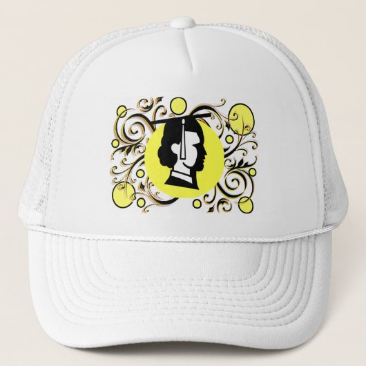 Jaune Dot Flourish Casquette (Devant)