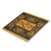 "Jaune Dragons Respire" 3 Carreaux Monogrammes Ini (Côté)