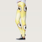 Jaune Drôle Leggings Surpris Yeux - Jouer (Gauche)