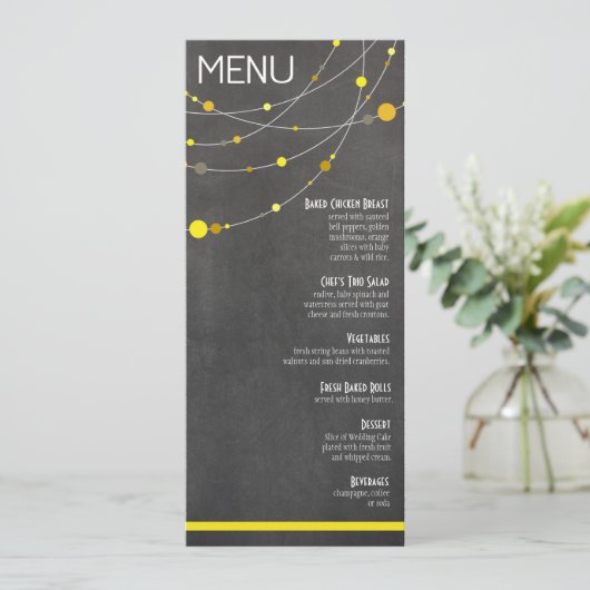 Jaune élégant de tableau du menu | de brins (Debout devant)