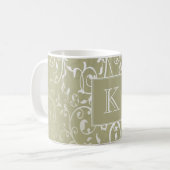 Jaune Élégant Monogramme Mug (Devant gauche)