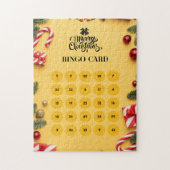 Jaune Élégant Noël Bingo Jigsaw Puzzle Puzzle (Vertical)