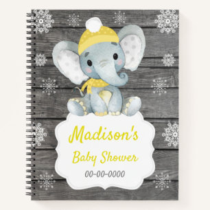 Jaune éléphant d'hiver Baby shower de livre Rust