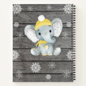 Jaune éléphant d'hiver Baby shower de livre Rustiq (Dos)