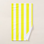 Jaune ensoleillé et imprimé rayé blanc (Serviette à main)