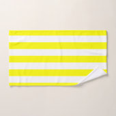 Jaune ensoleillé et imprimé rayé blanc (Serviette à main)