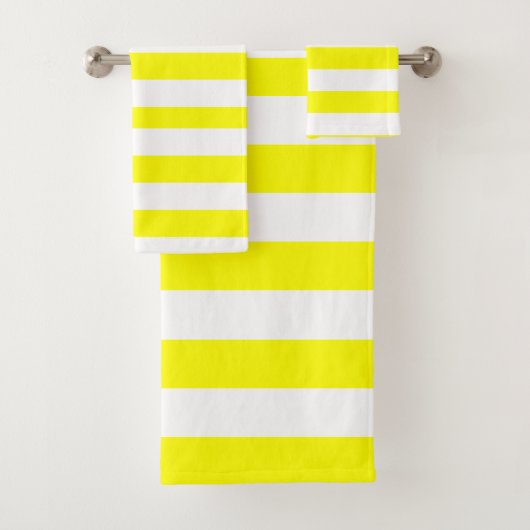 Jaune Ensoleillé et Imprimé Rayé Blanc (En situation)