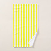 Jaune Ensoleillé et Rayures Blanches (Serviette à main)