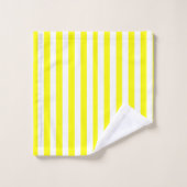 Jaune Ensoleillé et Rayures Blanches (Gant de toilette)