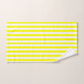 Jaune Ensoleillé et Rayures Blanches (Serviette à main)
