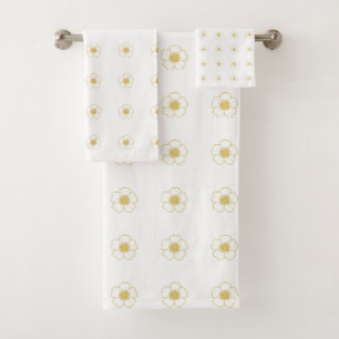 Jaune et blanc Bouteille Fleurs Ensemble de servie