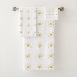 Jaune et blanc Bouteille Fleurs Ensemble de servie