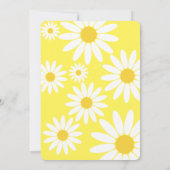 Jaune et Blanc Daisy Invitation pour le premier an (Dos)