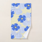 Jaune et bleu Aquarelle Jaune Jeu de Monogrammes F (Serviette à main)