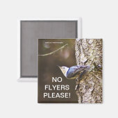 Jaune et Bleu Aucun Flyers S'il vous plaît Magnet (Recto/Verso)