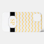 Jaune et gris Chevron Monogram iPad 2/3/4 Coque (Verso (horizontal))