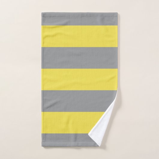 Jaune et Gris Motif moderne (Serviette à main)
