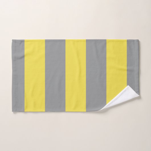 Jaune et Gris Motif moderne (Serviette à main)