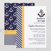 Jaune et invitations nautiques de Fête de la (Devant / Derrière)