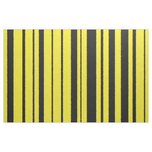 Jaune et noir gaffez le tissu de rayures de (Yard)