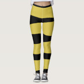 Jaune et noir rayé Legging (Devant)