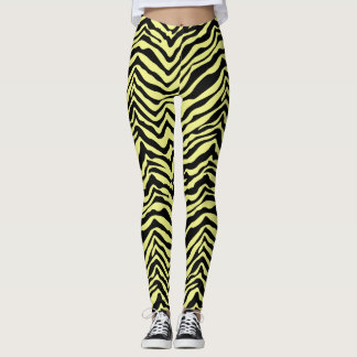 Jaune et noir Zèbre Motif animal Leggings
