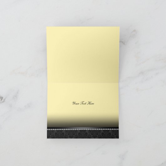 Jaune et noire en dentelle douce16 Carte de remerc (Intérieur)